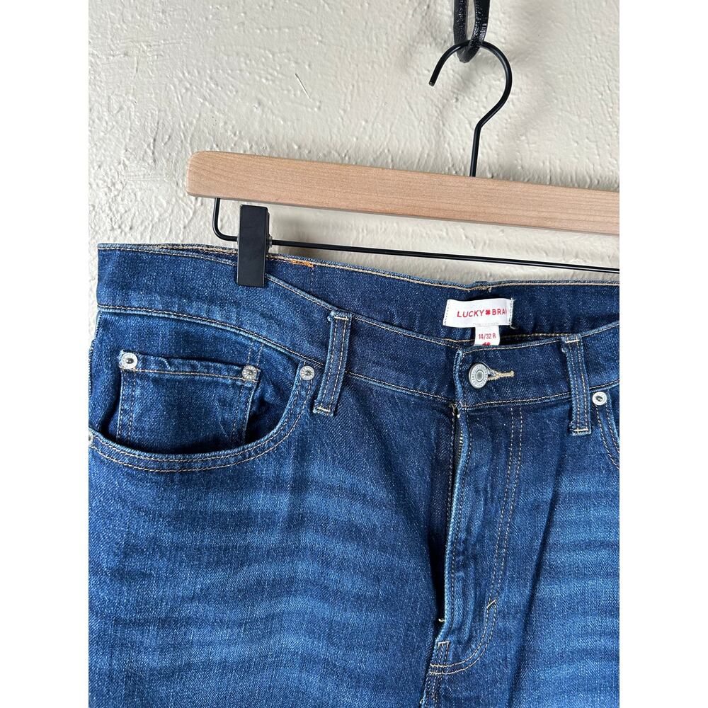 Lucky Brand Jeans Women's Size 14 Boy Mid Rise Relaxed Straight Denim Dark Wash - Picture 5 of 10